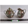 Image 1 : Set of Ceramic Oriental Themed Cream & Sugar Containers