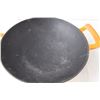 Image 2 : Orange Cast Iron Wok 15.25" Wide