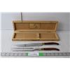 Image 1 : Laguiole Serving Fork and Knife 12" Long with Storage Box