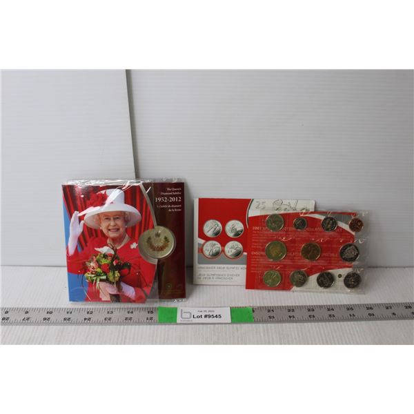 Queen's Diamond Jubilee 50 Cent Coin 1952-2012 & Uncirculated Coin Set for 2010 Winter Olympic Games