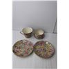 Image 3 : Lord Nelson Ware "Briar Rose" Flower Dish Set- (3) Plates, (2) Cups, Creamer, Sugar Dish