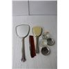 Image 3 : Vintage Toiletry Set- Comb, Brush, Mirror & (2) Glass Containers