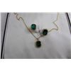 Image 3 : Fifth Avenue Collection Set of Handmade Green Jeweled Necklace & Earrings in Original Case