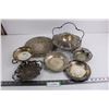 Image 1 : (7) Vintage Silver Plated Serving Plates and Holders - As is