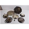 Image 2 : (7) Vintage Silver Plated Serving Plates and Holders - As is