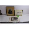 Image 1 : (3) Vintage Wall Art Photographs - 2 with Metal Frames - Largest 11" x 13"