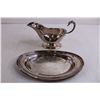 Image 2 : Vintage Silver Plated Gravy Boat and Platter
