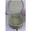 Image 2 : Vintage Women's Hat, Vintage Round Suitcase 12" Dia x 5" High - Mannequin Not Included