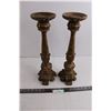 Image 1 : Pair of Elements Claw Footed Plaster Candle Holders 17" Tall