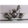 Image 1 : Vintage Silver Plated Tea Pot with Cream & Sugar Containers