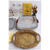 Image 2 : Assorted Vintage Items (3 Platters, BOLS Set Mini Liquor Bottles - Empty, Devonware Ornament, Misc.