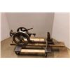 Image 1 : * Thompson Mfg. Ltd Antique Post Drill Mounted on Wood - 49" x 16" x 12" - Some Wear