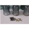 Image 4 : (14) Glass Insulators: Green, Blue, Clear & Set of Jacks