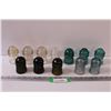 Image 1 : (12) Glass Insulators: Green, Blue, Clear, Light Blue