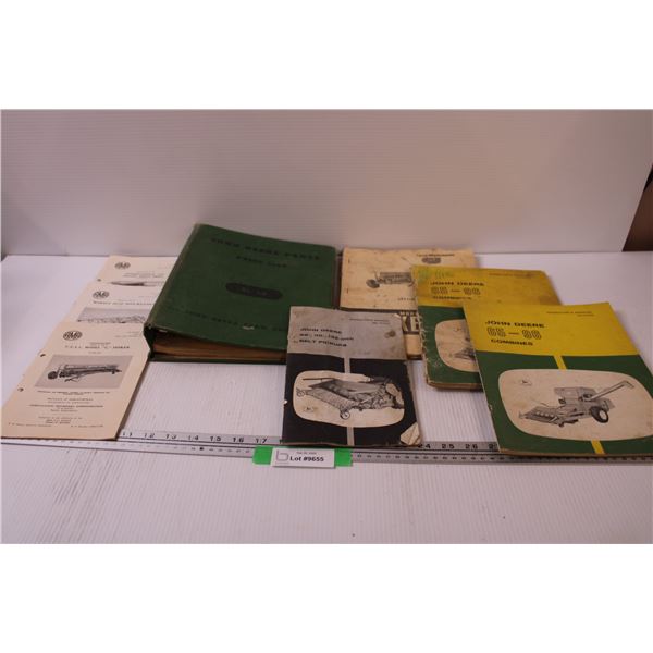 John Deere Parts List Binder w/Contents, AMA Farming Implements Spec Sheets, Co-Op Implements Discer