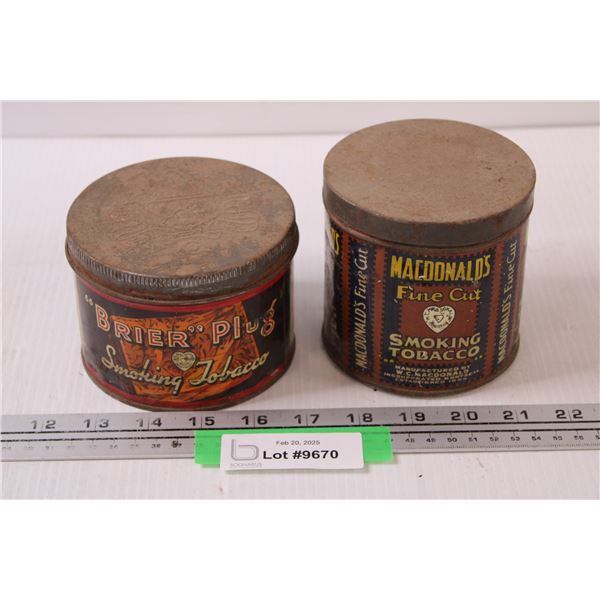 (2) Tobacco Tins: Briers & MacDonalds