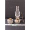 Image 1 : (2) Kerosene Lamps (One Has Shade) - 13" x 4" & 4" x 4.5"