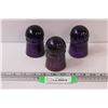 Image 1 : (3) Purple Glass Insulators