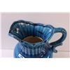 Image 2 : Blue Ceramic Pitcher - 10.5" x 9"