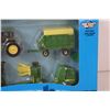 Image 3 : ERTL John Deere Tractor & Implement Set - Die Cast 1:64 Model Scale