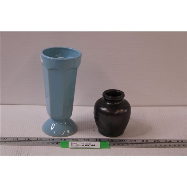 (2) Ceramic Vases: 7" & 4" Tall