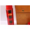 Image 2 : Saskatchewan Roughriders 1968 One Hundred Dollar Dinner Thermos & Leather Carrying Case Set