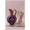 Image 1 : Mexican Style Pottery Vase - 13" Tall & Vintage Turkish Coffee Pot - 12" Tall