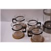 Image 2 : French Press Coffee Carafes & (6) Glass Coffee Mugs & (4) Cork Coasters