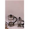 Image 3 : French Press Coffee Carafes & (6) Glass Coffee Mugs & (4) Cork Coasters