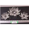 Image 1 : (3) Crystal Candle Holders - One Broken Crystal, As Pictured