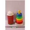 Image 1 : Fisher Price Stacking Children's Toy & Grain Silo - Retro