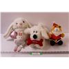 Image 1 : Garfield Santa Stuffy & (3) Stuffies: Bunnies & Puppy