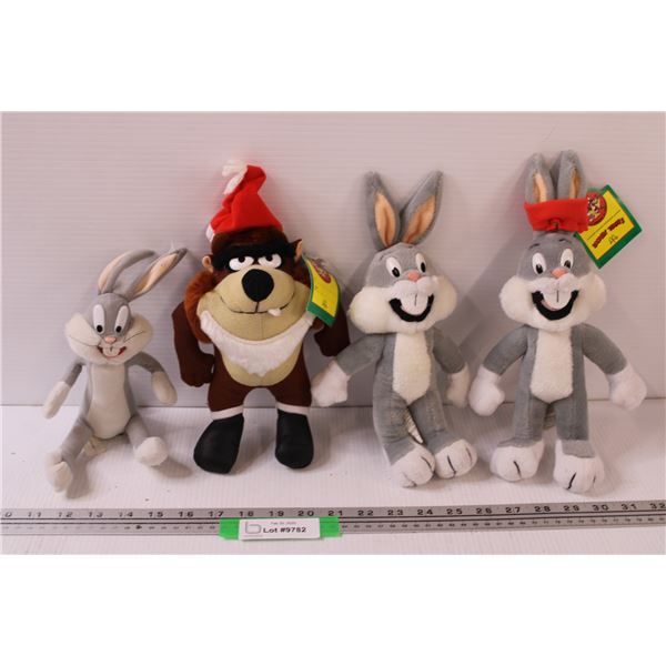 (4) Looney Tunes Stuffies: Taz, Bugs Bunny