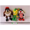 Image 1 : (3) Looney Tunes Stuffies: Taz, Silvester, Tweety Bird