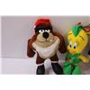 Image 3 : (3) Looney Tunes Stuffies: Taz, Silvester, Tweety Bird
