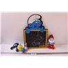 Image 1 : Papa Smurf Stuffy, Smurfs Chalkboard - 18" x 12", Misc Toys