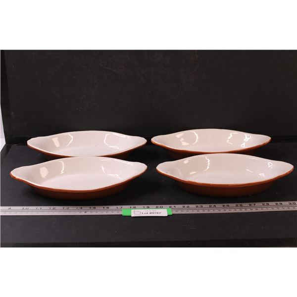 (4) Au Gratin Baking Dishes - Made in Korea - 11" x 6"