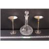 Image 1 : (2) Vintage Flamingo Casino Martini Glasses & Clear Glass Decanter