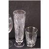 Image 2 : Crystal Pinwheel Vase - 10" Tall & (2) Silver Tipped Glasses & Silver Tipped Wine Glass