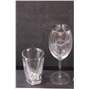 Image 3 : Crystal Pinwheel Vase - 10" Tall & (2) Silver Tipped Glasses & Silver Tipped Wine Glass