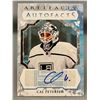 Image 2 : Cal Petersen UD Auto facts Auto Hockey Card. Authentic in Top Loader