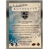 Image 3 : Cal Petersen UD Auto facts Auto Hockey Card. Authentic in Top Loader