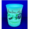 Image 1 : Heisey Custard Glass Enameled Advertising Glass Tumbler - Glows