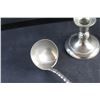 Image 5 : Vintage Pewter Candle Stick Holders and Norwegian Pewter Spoon - Made in Holland