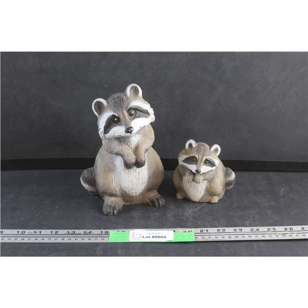Racoon Family Outdoor Garden Decoration