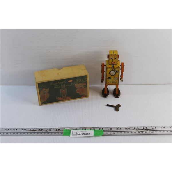 Antique Lilliput Tin Toy Wind Up Robot