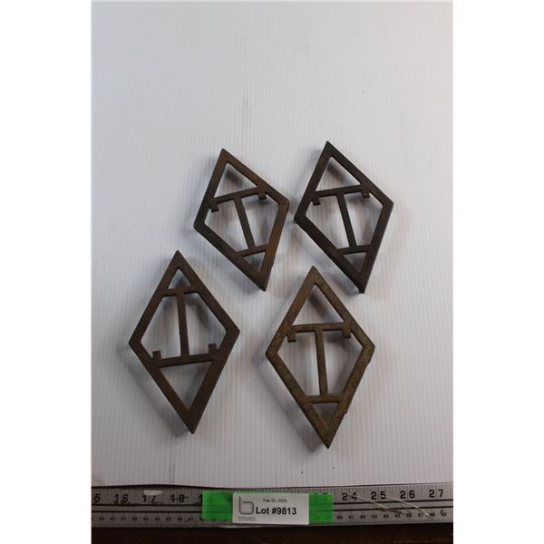 (4) Antique Taylor Forbes Iron Trivets