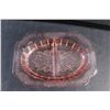 Image 3 : Vintage Pink Depression Glass - Relish Dish - Adam Pattern