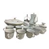 Image 2 : Wedgwood Silver & White 17-pcs Tea Set - includes a Noritake Porcelain Vegetable Tureen w/ Lid