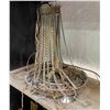 Image 8 : Vintage lot includes a Antique Brass Chandelier/Metallic Shelf/3 Paintings